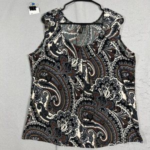 Susan Lawrence Women's Sleeveless Top Tank Blouse Pullover Multicolor Size 1X